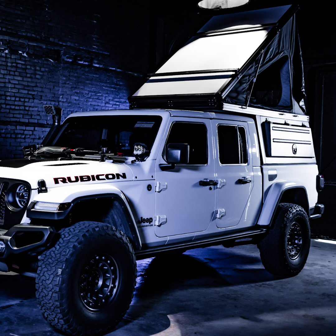 4x4 Overland Gear Aluminum Pop-Up Camper – 2020–2026 Jeep Gladiator | Overland Truck Camper for 4x4 overlanding and truck camping