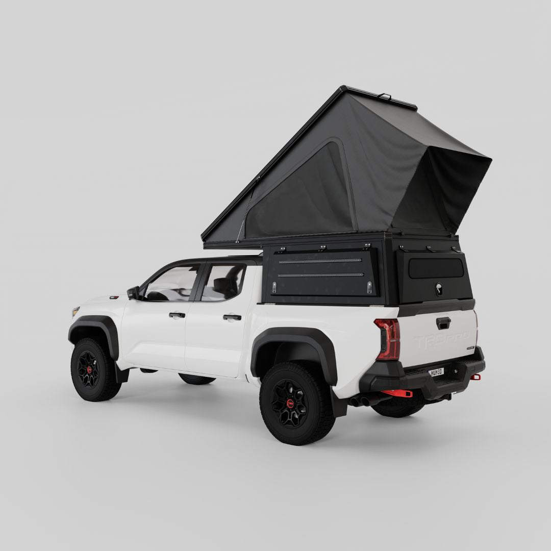 4x4 Overland Gear Aluminum Pop-Up Camper – 2024–2026 Toyota Tacoma 5FT | Overland Truck Camper for 4x4 overlanding and truck camping