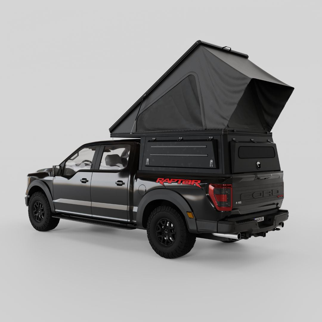 4x4 Overland Gear Aluminum Pop-Up Camper – 2009–2025 Ford F-150 & Raptor 5.5' Bed | Overland Truck Camper for 4x4 overlanding and truck camping