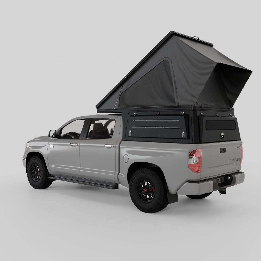 4x4 Overland Gear Aluminum Pop-Up Camper – 2007–2021 Toyota Tundra 5.5' Bed | Overland Truck Camper for 4x4 overlanding and truck camping