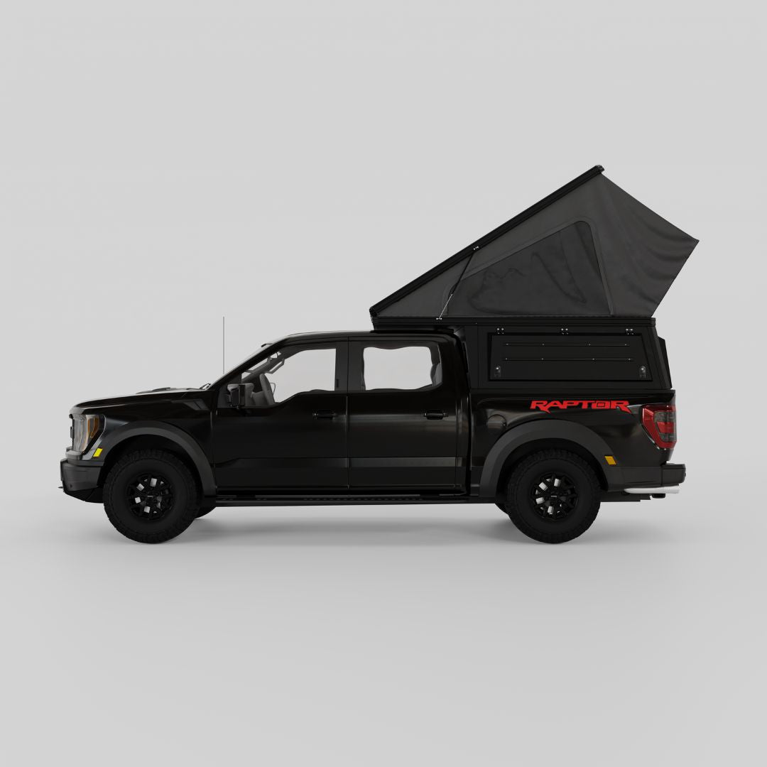 4x4 Overland Gear Aluminum Pop-Up Camper – 2009–2025 Ford F-150 & Raptor 5.5' Bed | Overland Truck Camper for 4x4 overlanding and truck camping