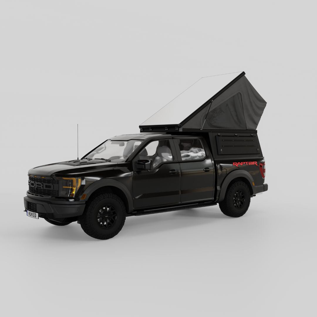 4x4 Overland Gear Aluminum Pop-Up Camper – 2009–2025 Ford F-150 & Raptor 5.5' Bed | Overland Truck Camper for 4x4 overlanding and truck camping