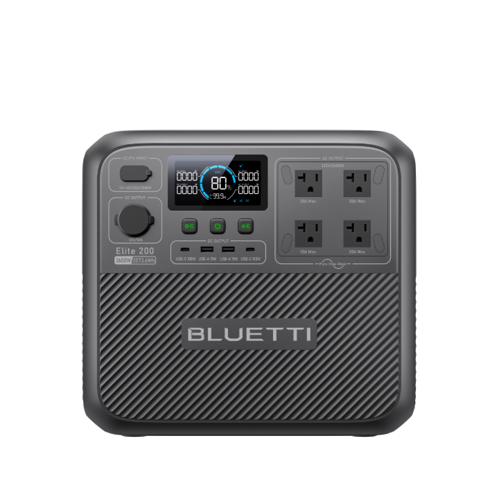 BLUETTI Elite 200 V2 portable power station for 4x4 overlanding truck Jeep SUV camping and off-grid power