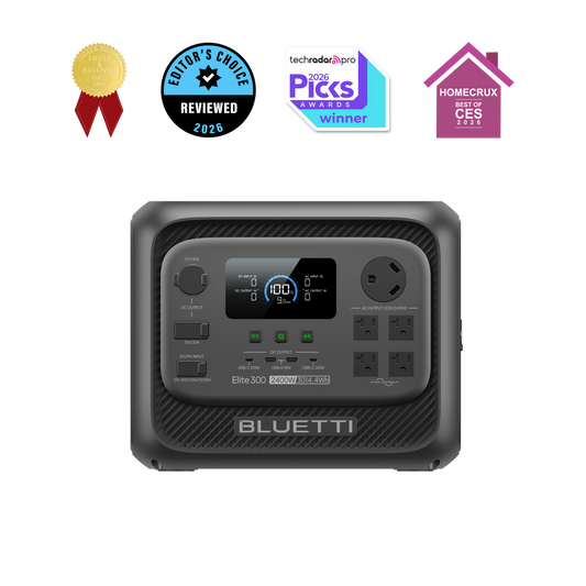 BLUETTI Elite 300 portable power station for 4x4 overlanding truck Jeep SUV camping and off-grid power
