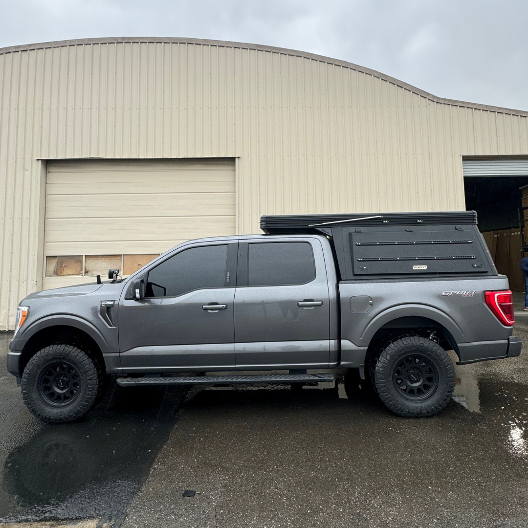 4x4 Overland Gear Aluminum Pop-Up Camper – 2009–2025 Ford F-150 & Raptor 5.5' Bed | Overland Truck Camper for 4x4 overlanding and truck camping