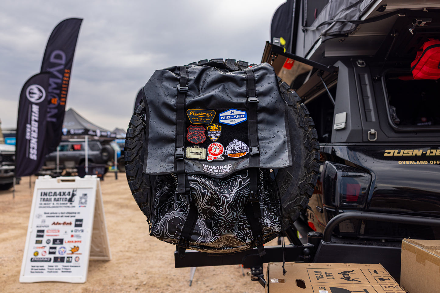 Inca4x4 Overland spare tire tailgate bag 3.0